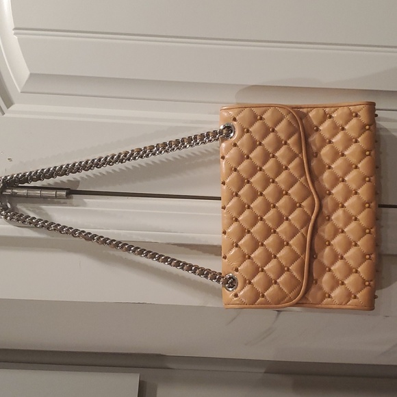 Rebecca Minkoff nude quilted leather spikes medium chain convertible crossbody - Picture 3 of 14